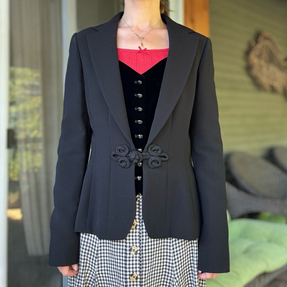 Vintage 90s Ralph Lauren Black Label Wool jacket blazer medium black women’s